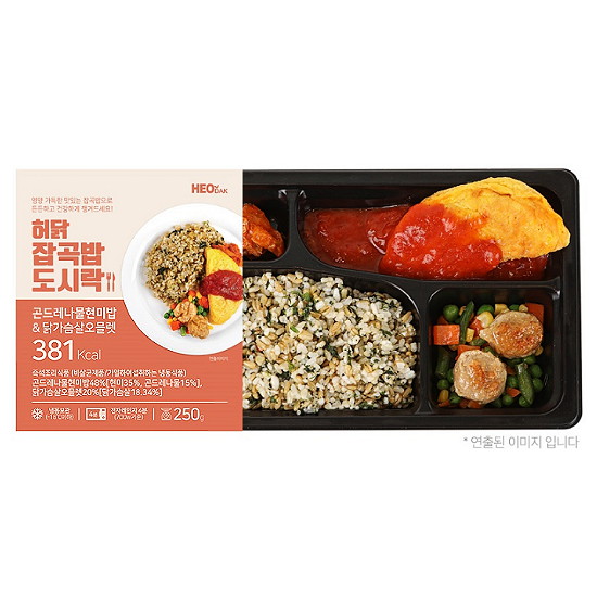 허닭 잡곡밥 도시락 곤드레나물현미밥&닭가슴살오믈렛 250g (24팩)_이미지