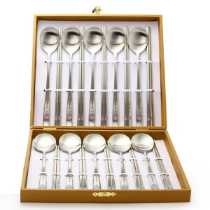 골든벨 아이스크림 컬러 레이저 수저 10벌 세트_이미지