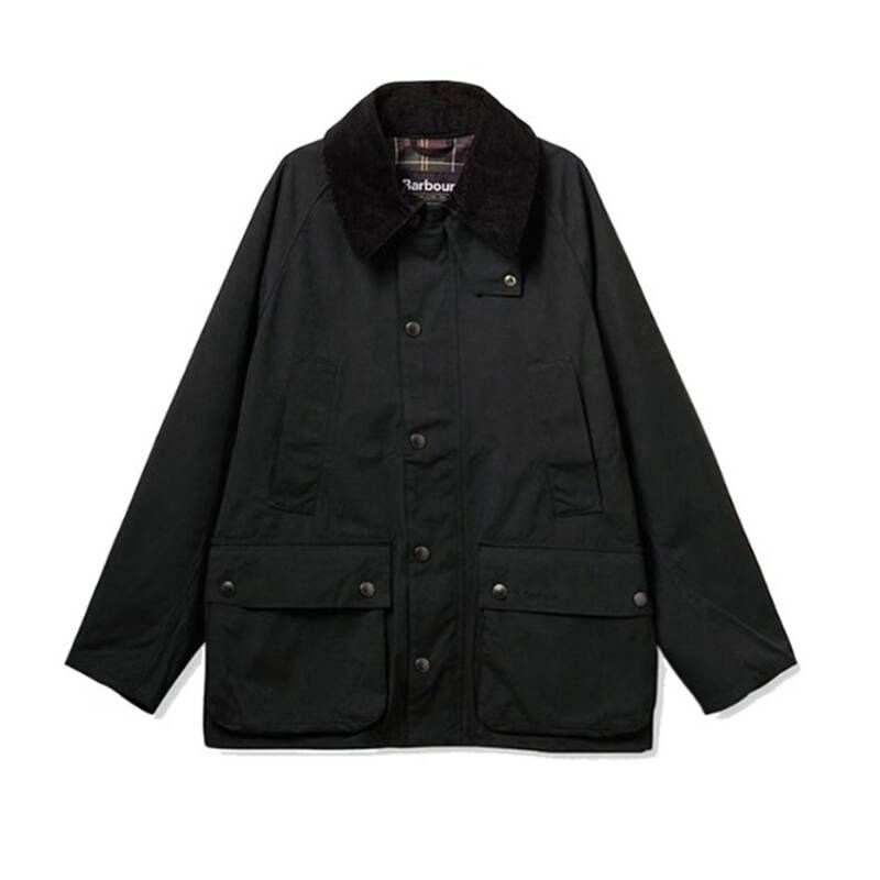바버 남여공용 블랙 OS Peached Bedale 캐주얼 재킷 URJU6E106BK