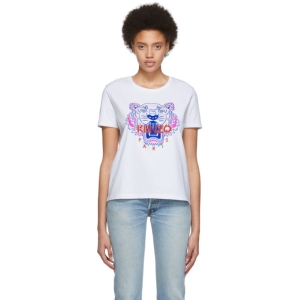  겐조 White Limited Edition Embroidered Tiger T-Shirt