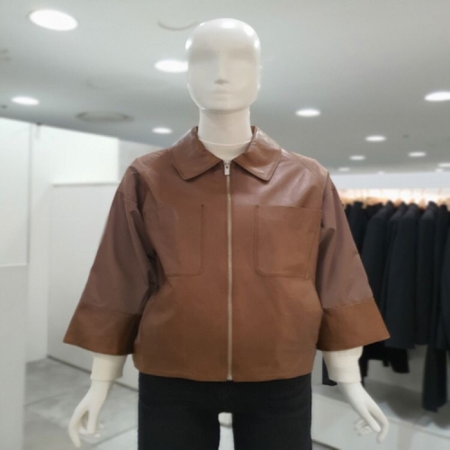 스위트숲 천연 가죽 포켓 집업 자켓 SBXLE2G_이미지