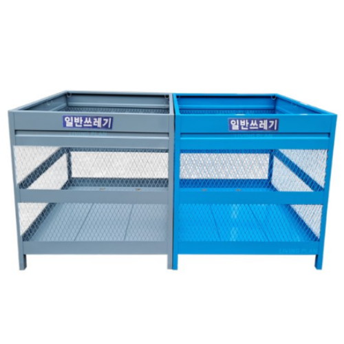 리빙플랜 사각 스틸분체망 분리수거함 800L (1개)_이미지