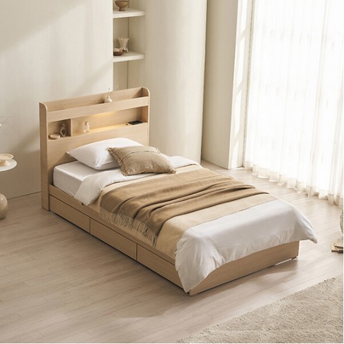 삼익가구 데이슨 3단 수납 LED침대 SS (65T유로탑토퍼독립)_이미지