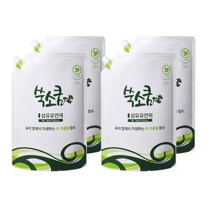 친환경 마크 인증  쑥소쿰 세탁세제 1.6L x 4 + 연잎 유연제 400mL 증정