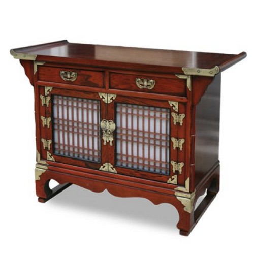 한맥공예 TV장식장 대나무 창살 TV대(3단3칸) 800_이미지