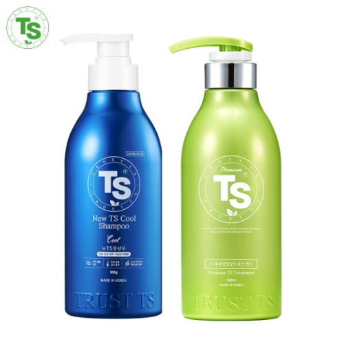 뉴TS 쿨샴푸 500g+프리미엄 TS 트리트먼트 500ml 2종세트
