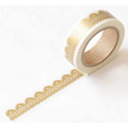 모노라이크 왈가닥스 메탈릭 37 레이스 골드 마스킹테이프 15mm x 10m