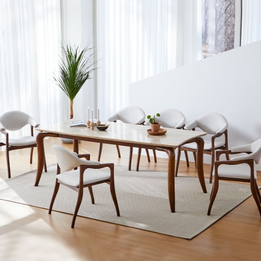 하우드 이태리 천연 대리석 애쉬원목 식탁 2000