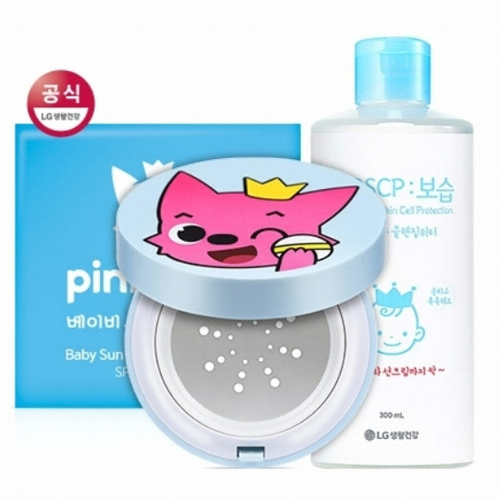 LG생활건강 베비언스 핑크퐁 선 메탈쿠션+클렌징워터 3종 세트B