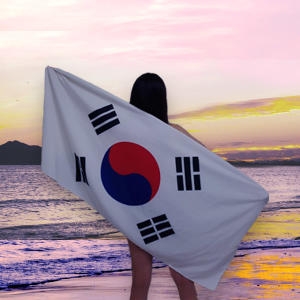 [불명] 브리이에 태극기비치타올 응원용품 물놀이 대형수건_이미지