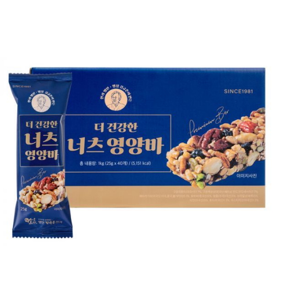 명인김규흔한과 더 건강한 너츠 영양바 40개입 (2개)