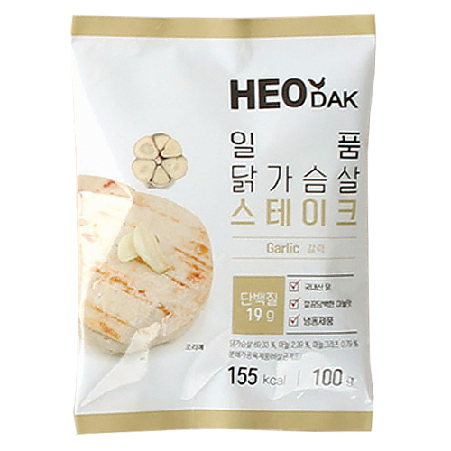 허닭 일품 닭가슴살 스테이크 갈릭 100g (1개)