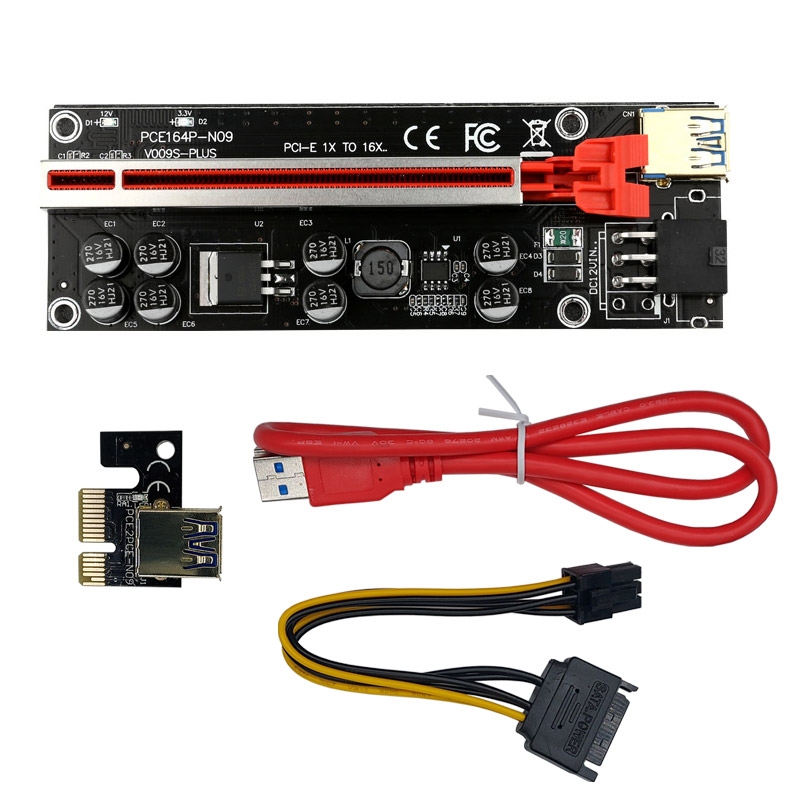 PNC PARTNER EVEREST PCI-E 1x to 16X 009S-PLUS LED <b>라이저</b><b>카드</b>