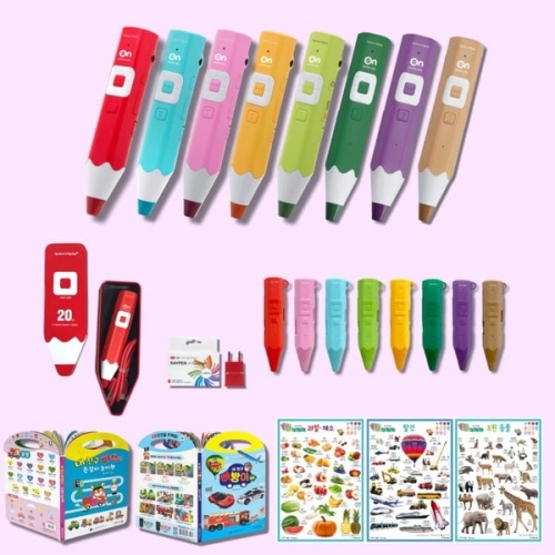 <b>세이펜</b> 레인온펜+틴케이스+실리콘케이스+충전기+내친구 빠방이+내친구빠방이 탈것+학습벽보3종 865409