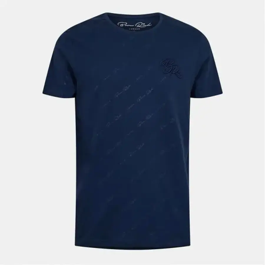 Born Rich 본 리치 자수 크루넥 반팔 티셔츠 네이비 7642355