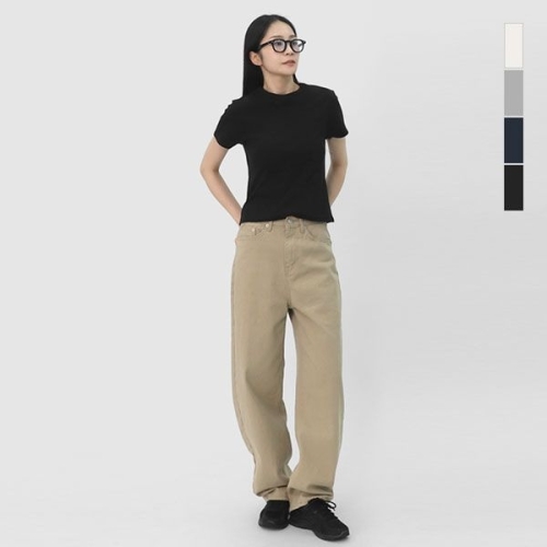 스콰즈 여자 데일리 무지 이너 티셔츠 베이직 반팔티 SLI001_이미지