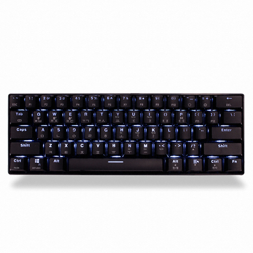 스카이디지탈 NKEYBOARD NKEY BT61 LED 블루투스 유무선 겸용 기계식 키보드 (블랙, 적축)_이미지