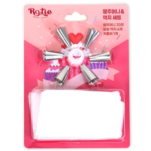 로티 짤주머니 모양깍지 6종 세트 짤주머니 모양깍지 6종세트 짤주머니 20장 캐플러 깍지6개_이미지