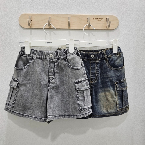 행텐주니어 행텐 패션아일랜드 사방스판 카고 밴딩 청 반바지14520-156-404-10