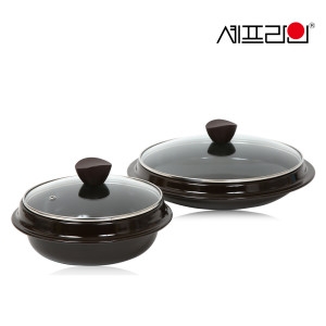 셰프라인 황토 가마 무쇠 뚝배기세트 20cm+27cm