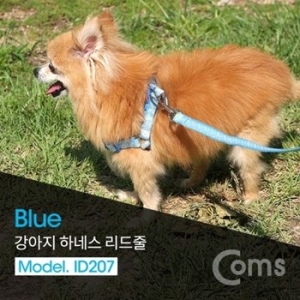 강아지 애견 가슴줄 하네스 목줄 리드줄 Blue 1 W76AB03