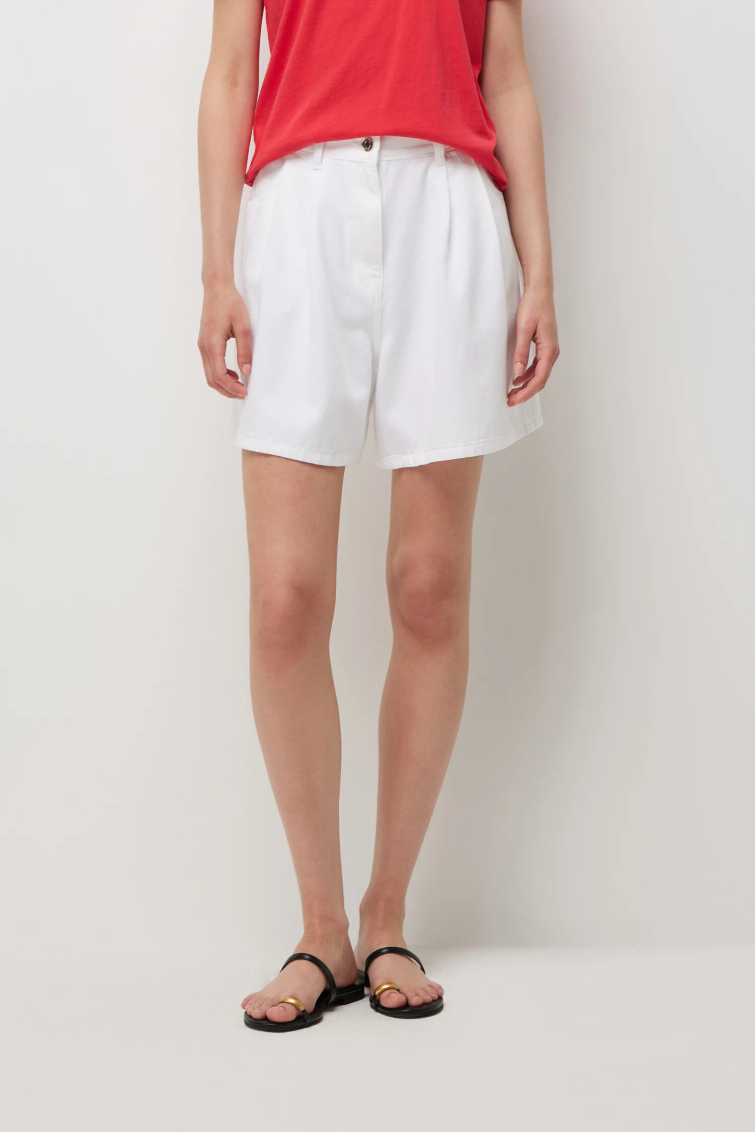 SISLEY 투턱 백 밴딩 데님 쇼츠 SADP41631_이미지