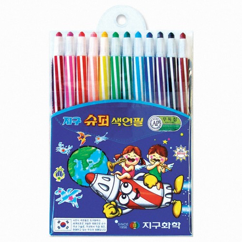 지구화학 슈퍼 색연필 12색 (5개)_이미지