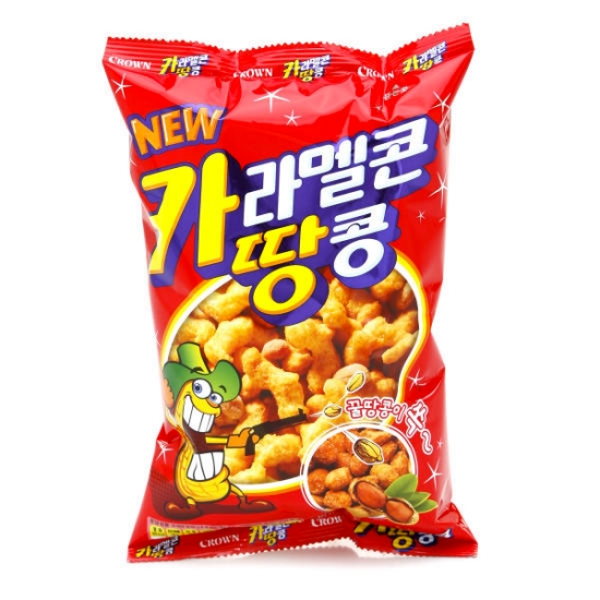 크라운제과 카라멜콘땅콩 82g