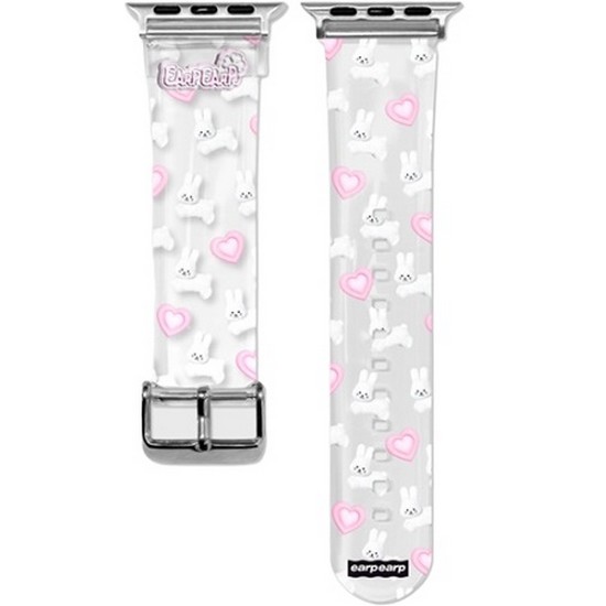 어프어프 애플워치 스트랩 HOPPING WHITE POPO (38mm/40mm/41mm)_이미지