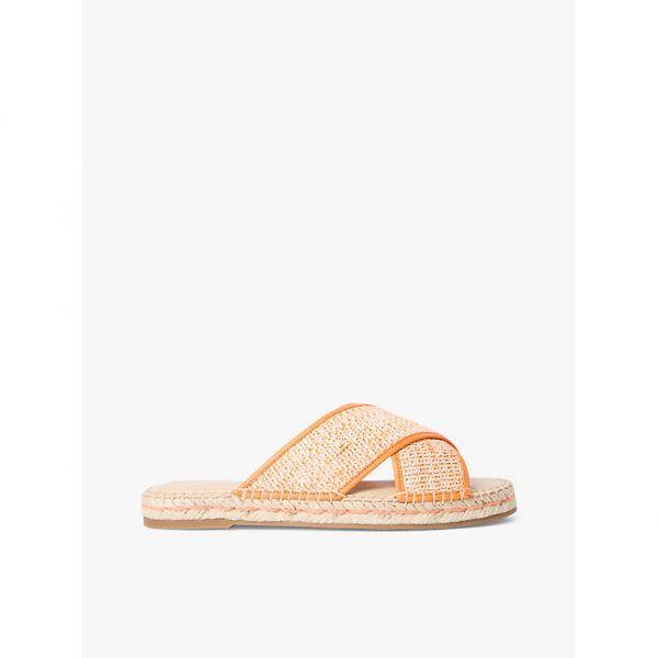 타미힐피거 우먼 라피아 TH 모노그램 에스파드리유 뮬 내추럴 오렌지 THUNDER FW0FW091390F9_이미지