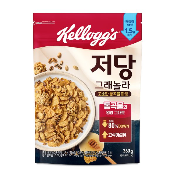 켈로그 저당 그래놀라 고소한 통곡물 파로 360g (1개)_이미지