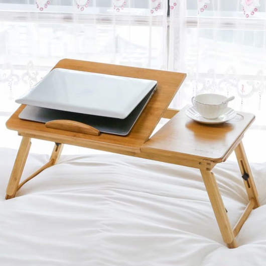천년인터내셔널 대나무원목 접이식 베드트레이
