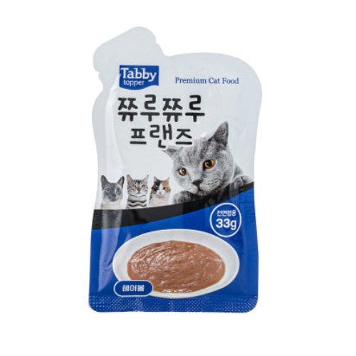 테비토퍼 쮸루쮸루 프랜즈 헤어볼 파우치 33g (48개)