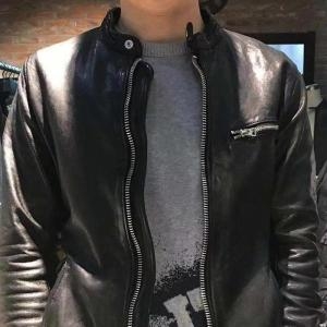 트랜디아이 심플 남자 슬림핏 무스탕 숏자켓 양가죽 라이더 S7923773_이미지