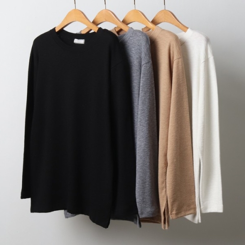 아이우먼 빅사이즈사랑해요 J443L310 라운드넥옆트임긴팔티 KD_이미지