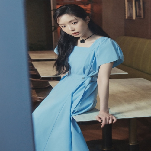 JJ지고트 스퀘어넥 윙 슬리브 벨티드 원피스 GP6A0OPR21_이미지