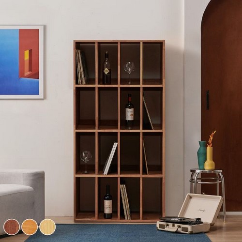 콜렉터 북케이스 LP장 깊은 원목책장 4x4 800