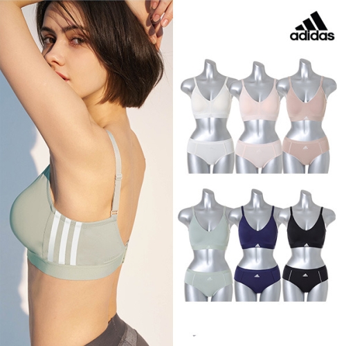 아디다스언더웨어 퍼포먼스 에어로 플렉스핏 여성 브라팬티 2종 세트_이미지