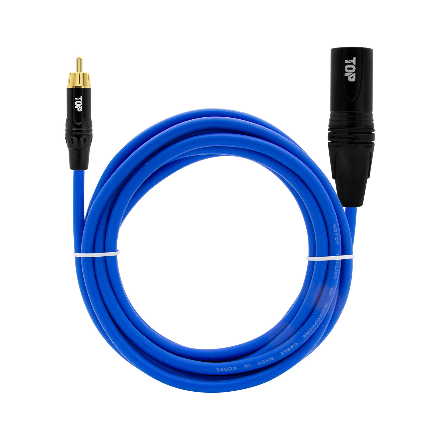 탑라인에이치디 HDTOP RCA 수 to XLR 수 케이블 블랙블루 (3m, HT-TP5779)_이미지