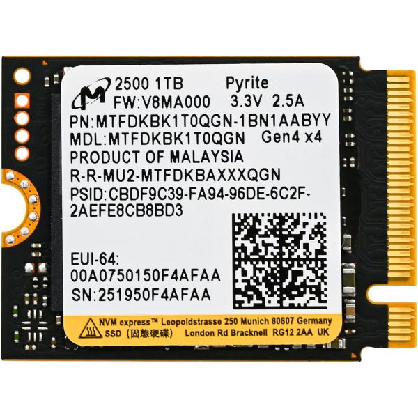 마이크론 Crucial 2500 M.2 2230 NVMe 해외구매 (1TB)
