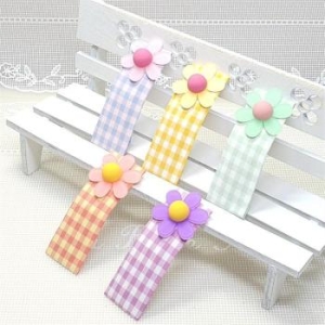 이쁜 꽃체크딱핀 똑딱핀 헤어핀 S8422535_이미지