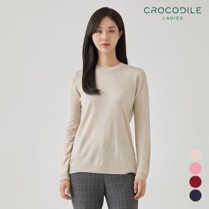 크로커다일레이디 라운드넥 심플 니트 CL0WSW901_이미지