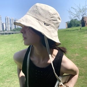 루즈루나 다나 바스락 여성 와이어 벙거지 보넷 리본 턱끈 버킷햇_이미지