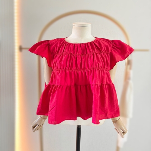 스타일리쉬바이피클 프릴 숄더 블라우스 FSD6BL07CL1