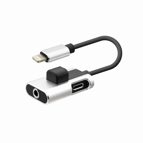 라이트컴 COMS 라이트닝 8핀 3.5mm 듀얼 젠더 (ID709)_이미지