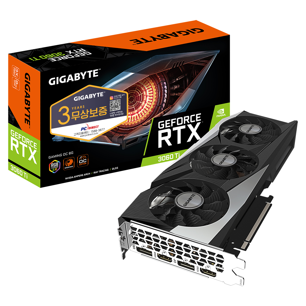 GIGABYTE 지포스 RTX 3060 Ti GAMING OC D6 8GB 피씨디렉트