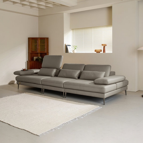 다우닝 모션 쿼드 스윙 전체 천연가죽 소파 4인용 (스툴별도)_이미지