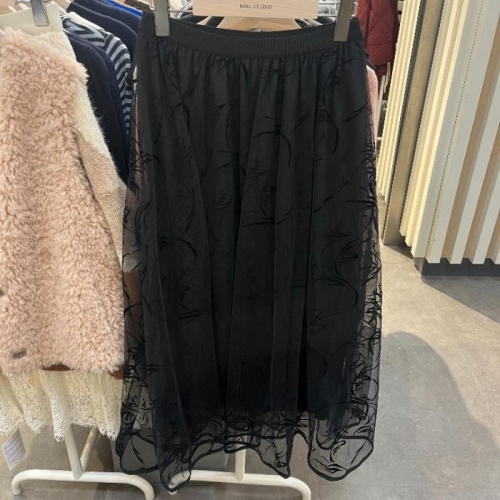 밀스튜디오 HC06 망사 봄 스커트 망사 봄 바람 스커트 LS2SKS100BKO_이미지