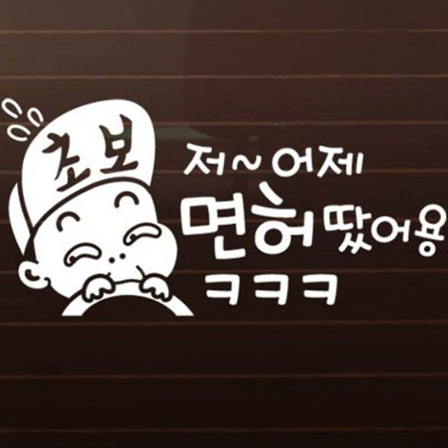 저 어제 면허 땄어용 초보운전 스티커