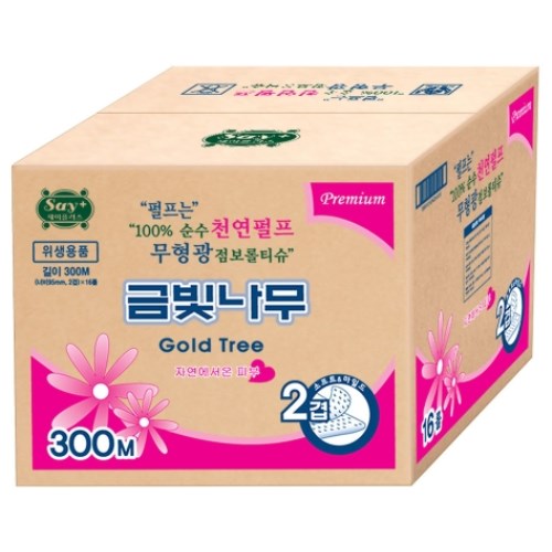 세이플러스 금빛나무 골드트리 점보롤 300m (16롤)_이미지